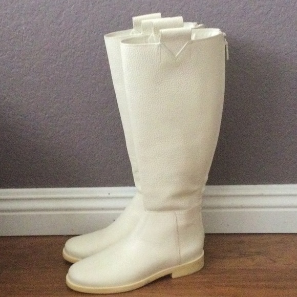 Mercedes Castillo White Baxter Leather Riding Boot - Picture 3 of 6